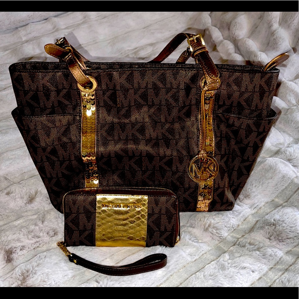 Michael Kors Medium Sequence tote and wallet